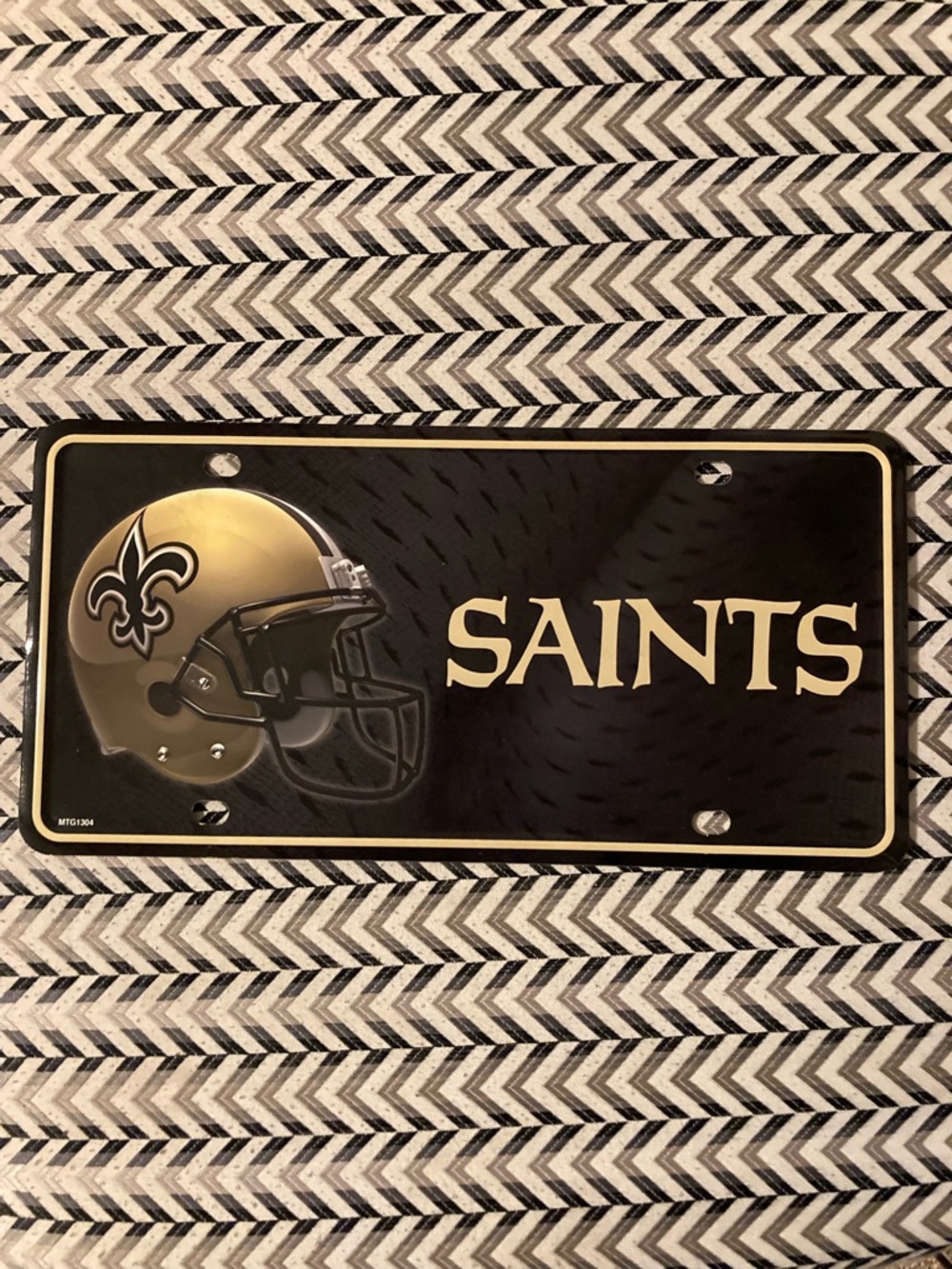 New Orleans Saints Metal Wall Sign/License Plate - Black and Gold